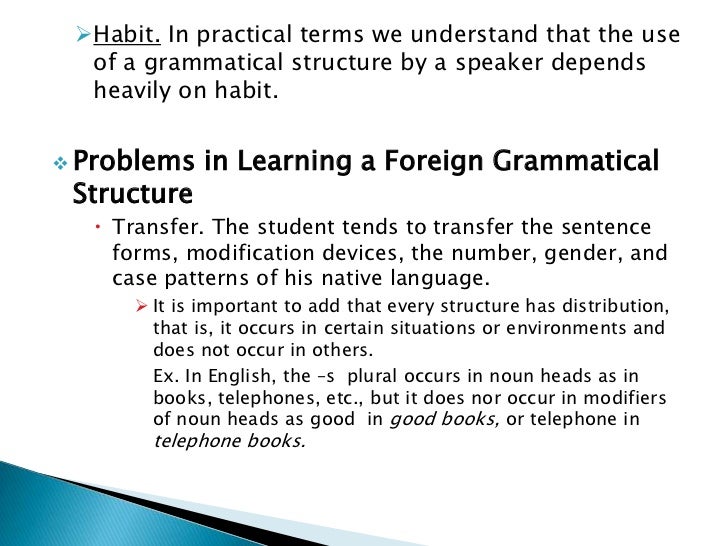 How to compare two grammatical structures