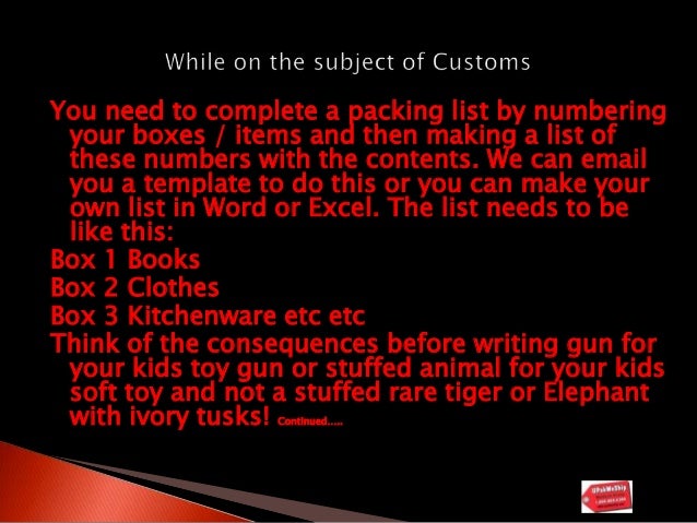 make your own packing list