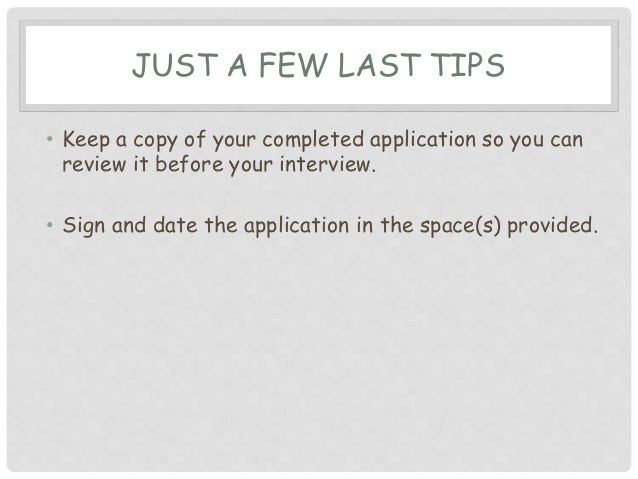 tips on how to fill out a job application