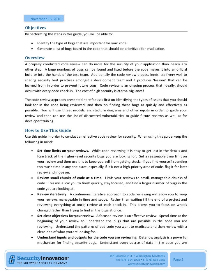 White Paper How to conduct a code review effective techniques for