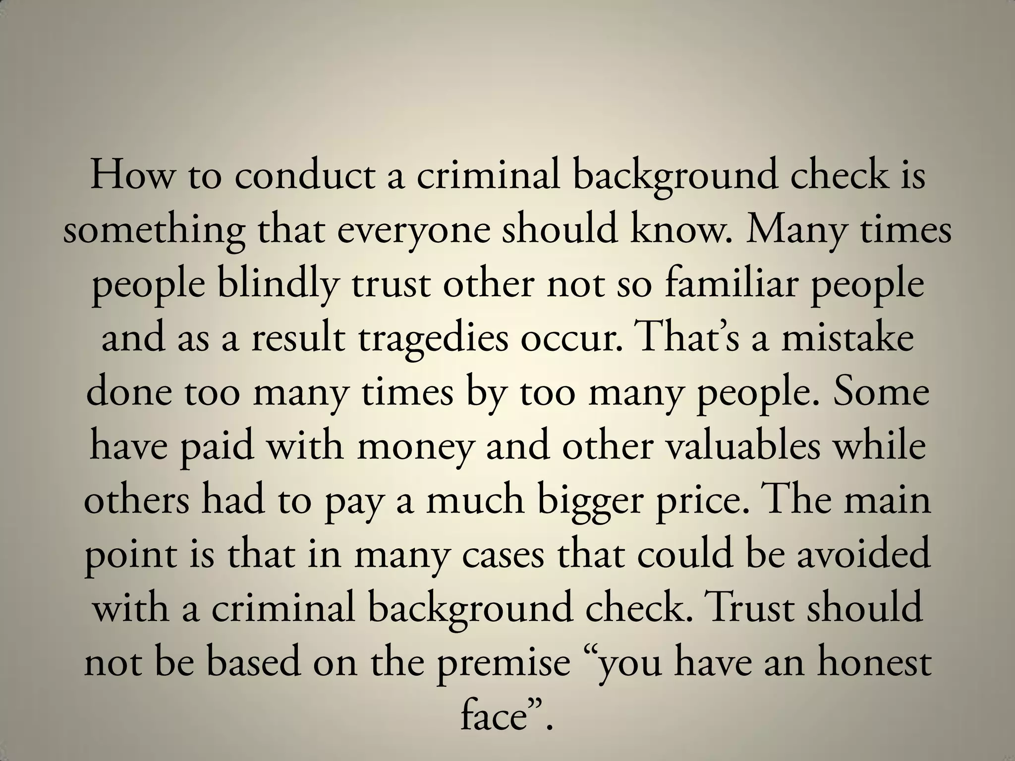 How to conduct a criminal background check | PPT