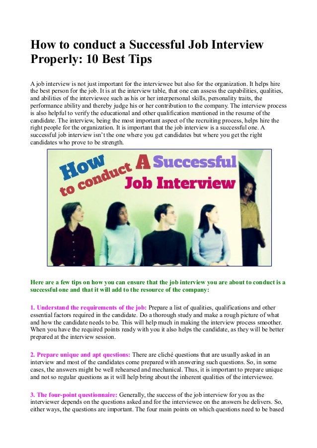 how to conduct a successful job interview properly 10 best tips best tips for a job interview