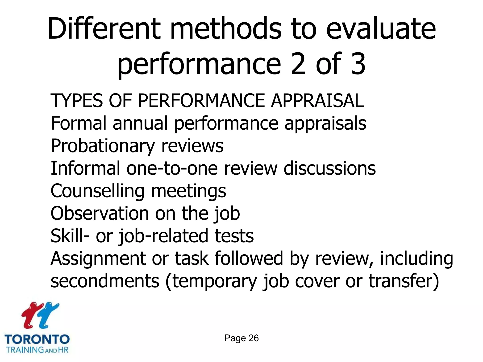Page 24Different methods to evaluate performance
