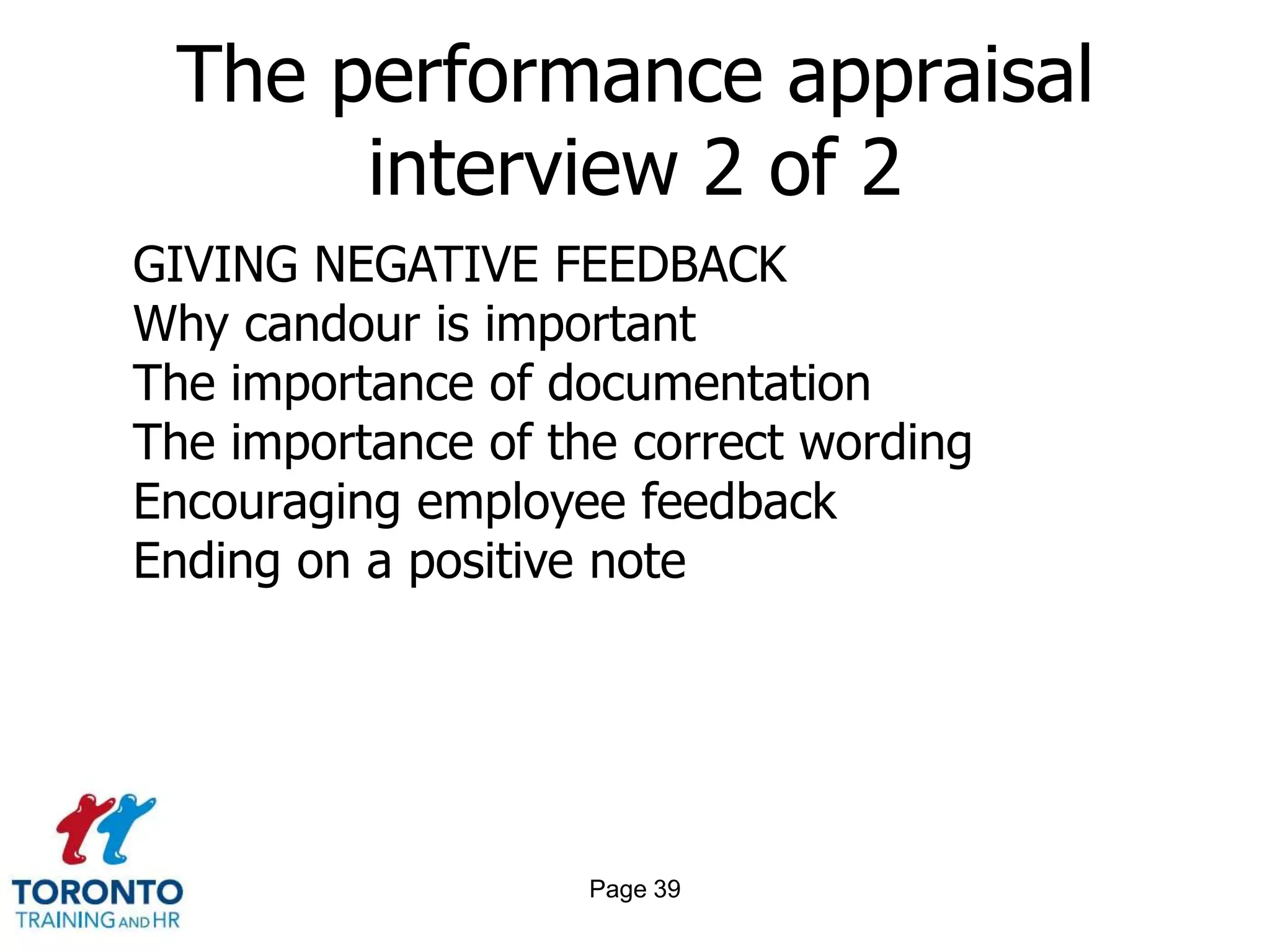 Page 37The performance appraisal interview
