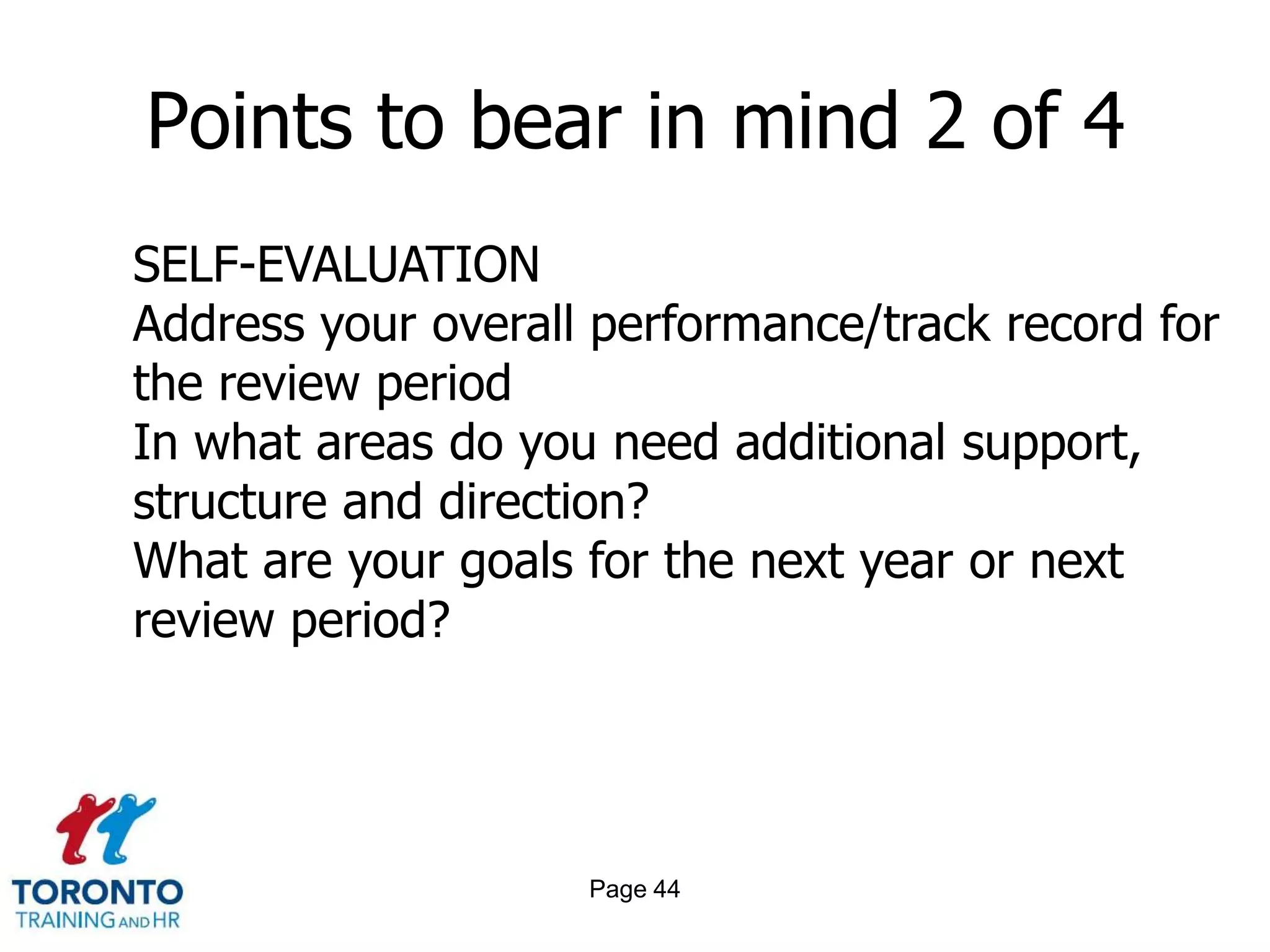 Page 42Points to bear in mind