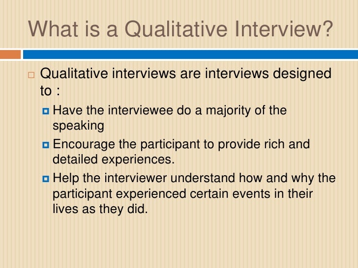 qualitative research interview example