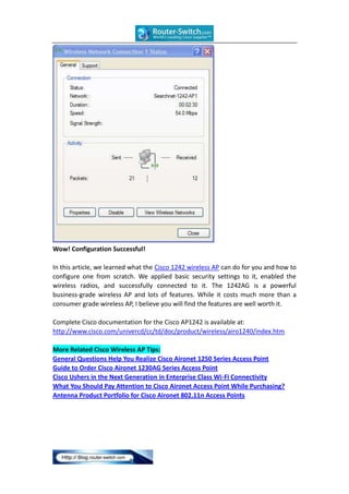How to configure a cisco wireless access point (ap) from scratch | DOCX