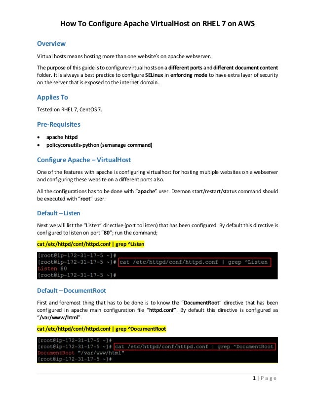 Configure apache. Configure apache