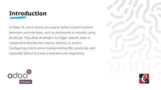 How to configure Client action in odoo 18 | PPTX