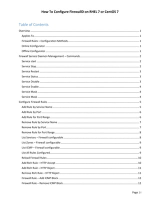 How To Configure FirewallD on RHEL 7 or CentOS 7 | PDF