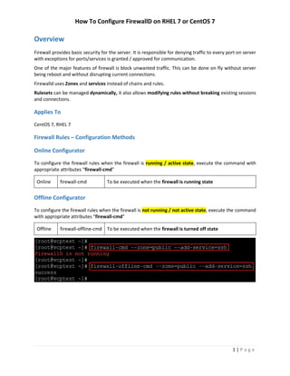 How To Configure FirewallD on RHEL 7 or CentOS 7 | PDF