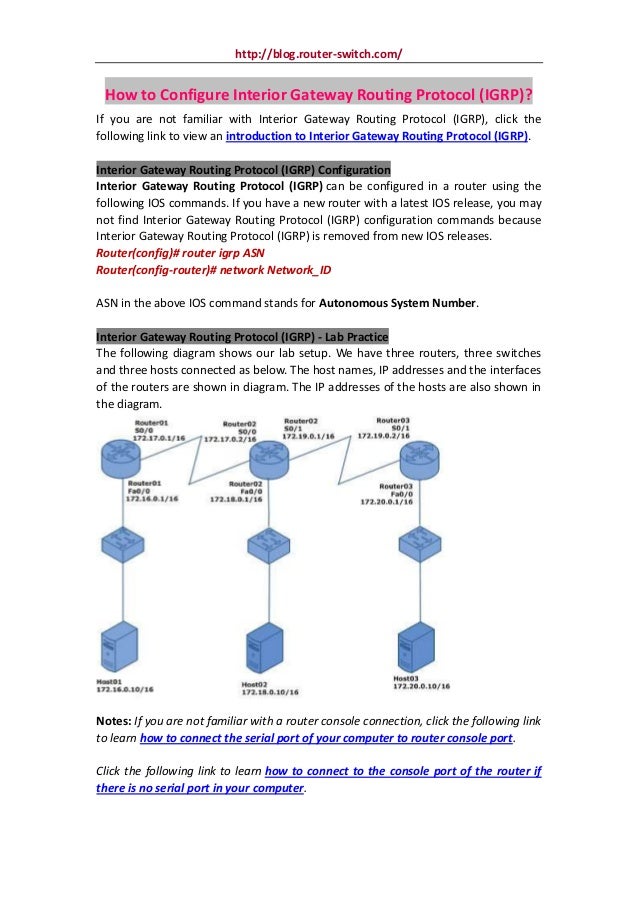 How To Configure Interior Gateway Routing Protocol Igrp