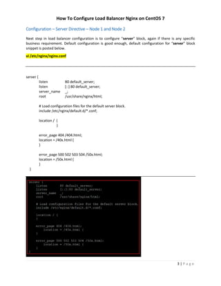 How To Configure Nginx Load Balancer on CentOS 7 | PDF