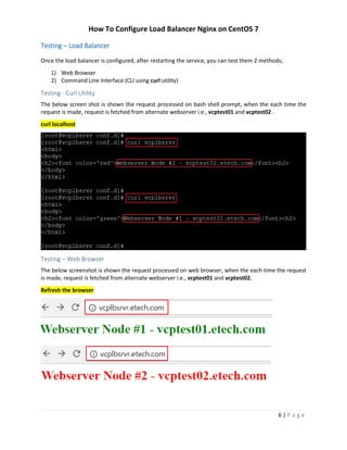 How To Configure Nginx Load Balancer on CentOS 7 | PDF