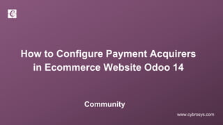 www.cybrosys.com
How to Configure Payment Acquirers
in Ecommerce Website Odoo 14
Community
 