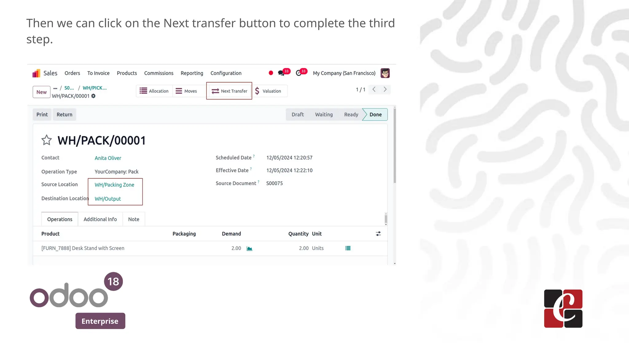 Enterprise
Then we can click on the Next transfer button to complete the third
step.
 