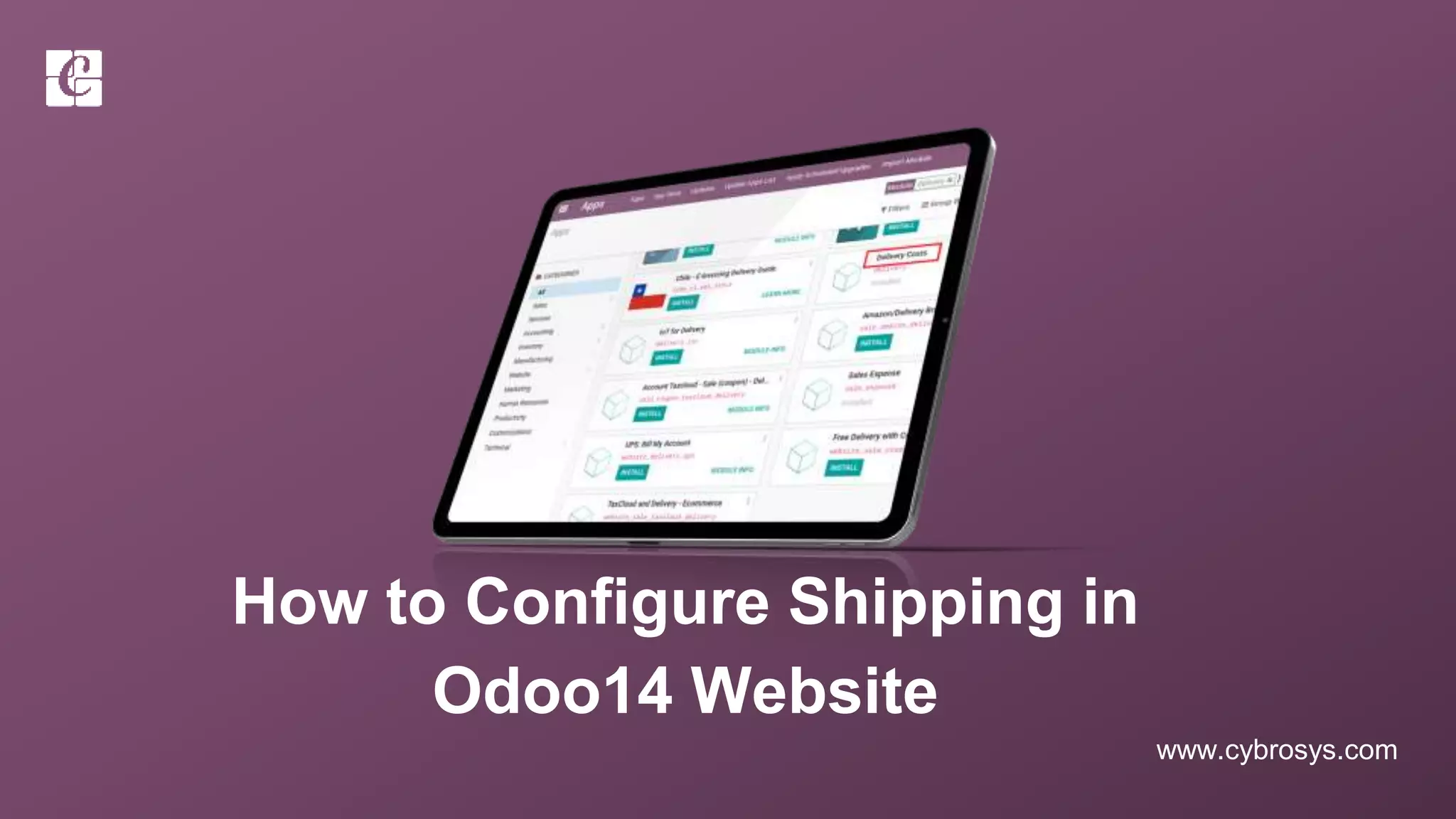 www.cybrosys.com
How to Configure Shipping in
Odoo14 Website