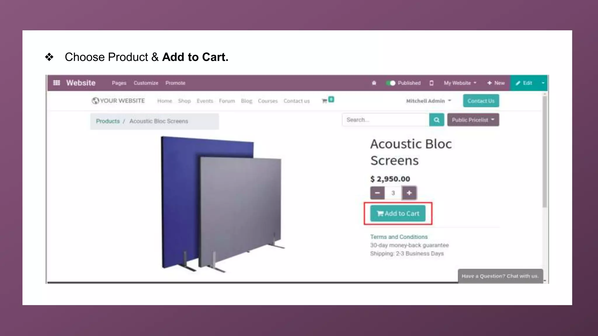 ❖ Choose Product & Add to Cart.