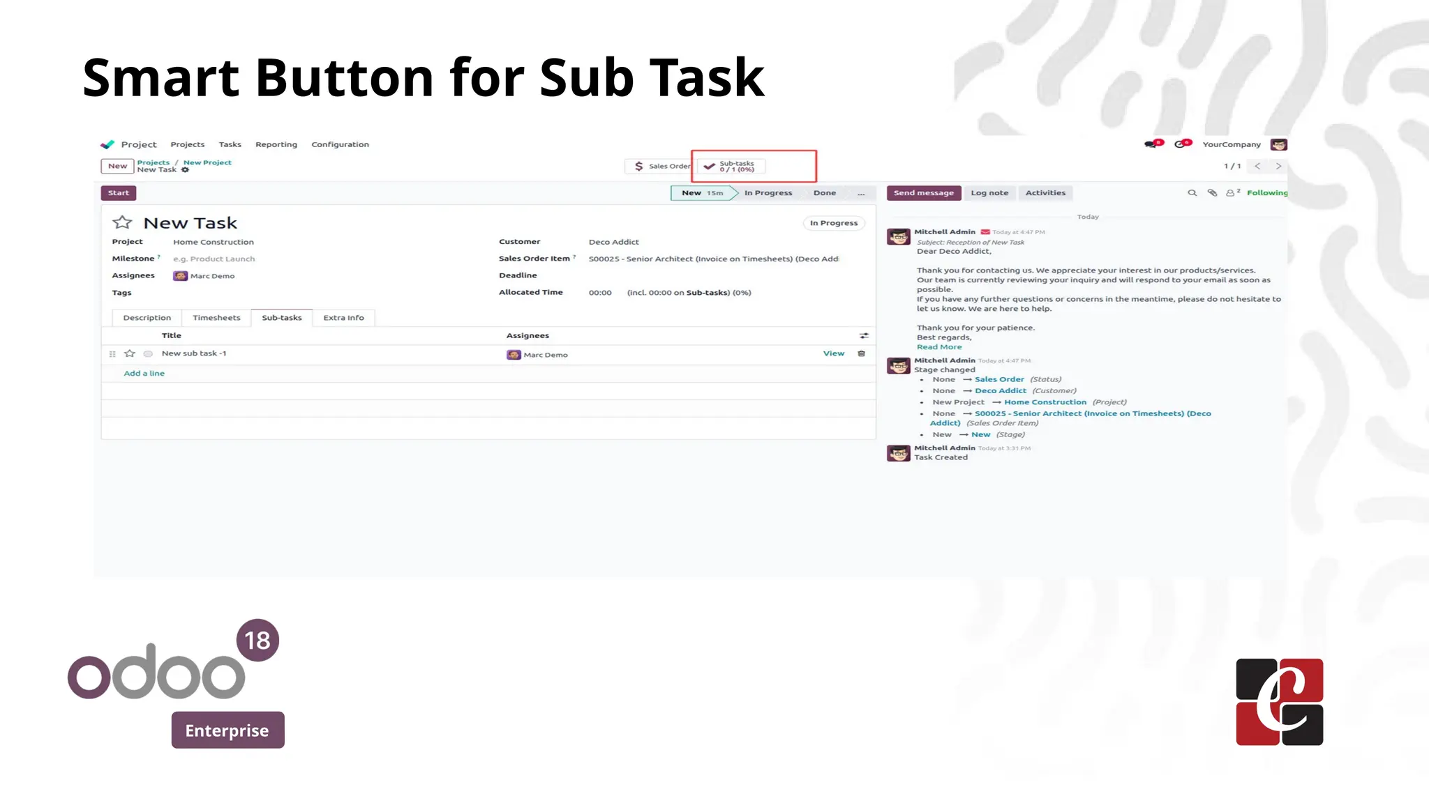 Enterprise
Smart Button for Sub Task
 