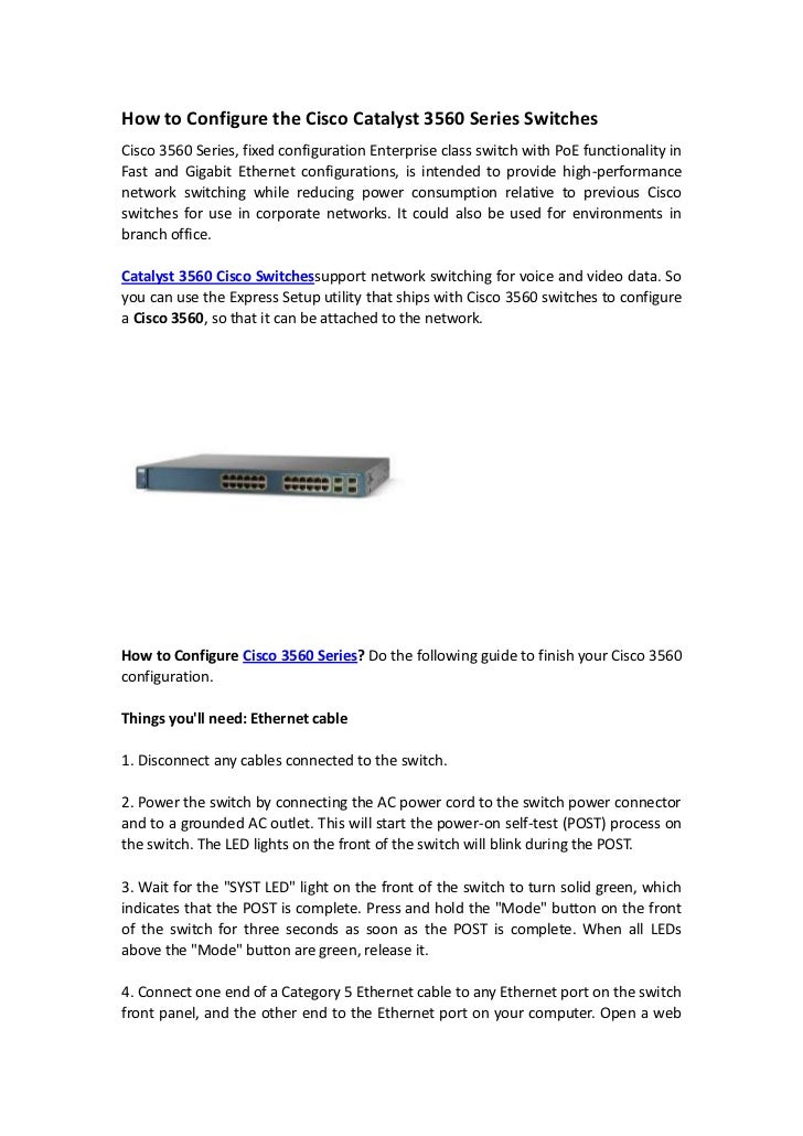 How to configure a cisco switch - energylasopa