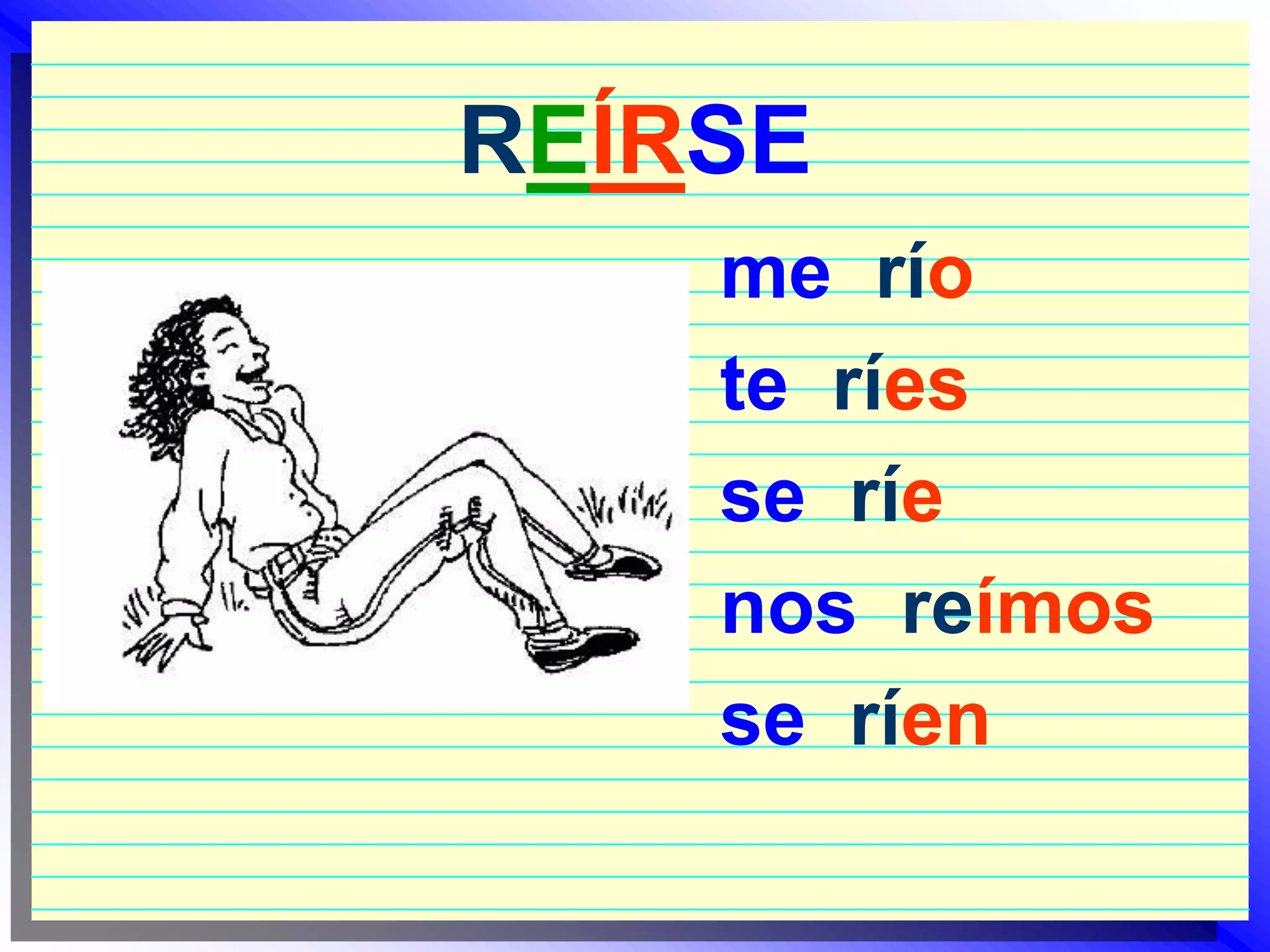 REÍRSEme  ríote  ríesse  ríenos  reímosse  ríen