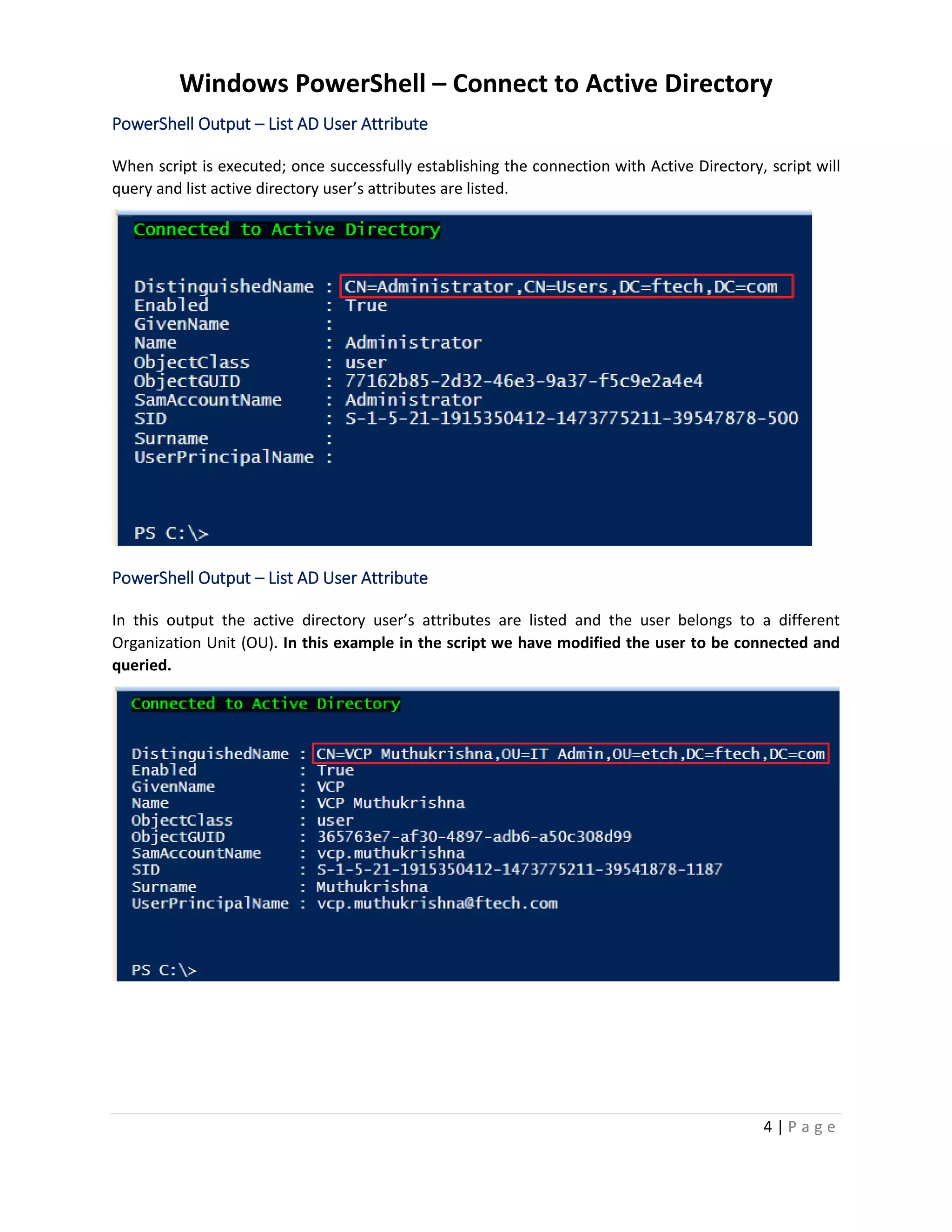 How To Connect To Active Directory PowerShell | PDF