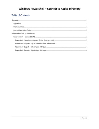 How To Connect To Active Directory PowerShell | PDF