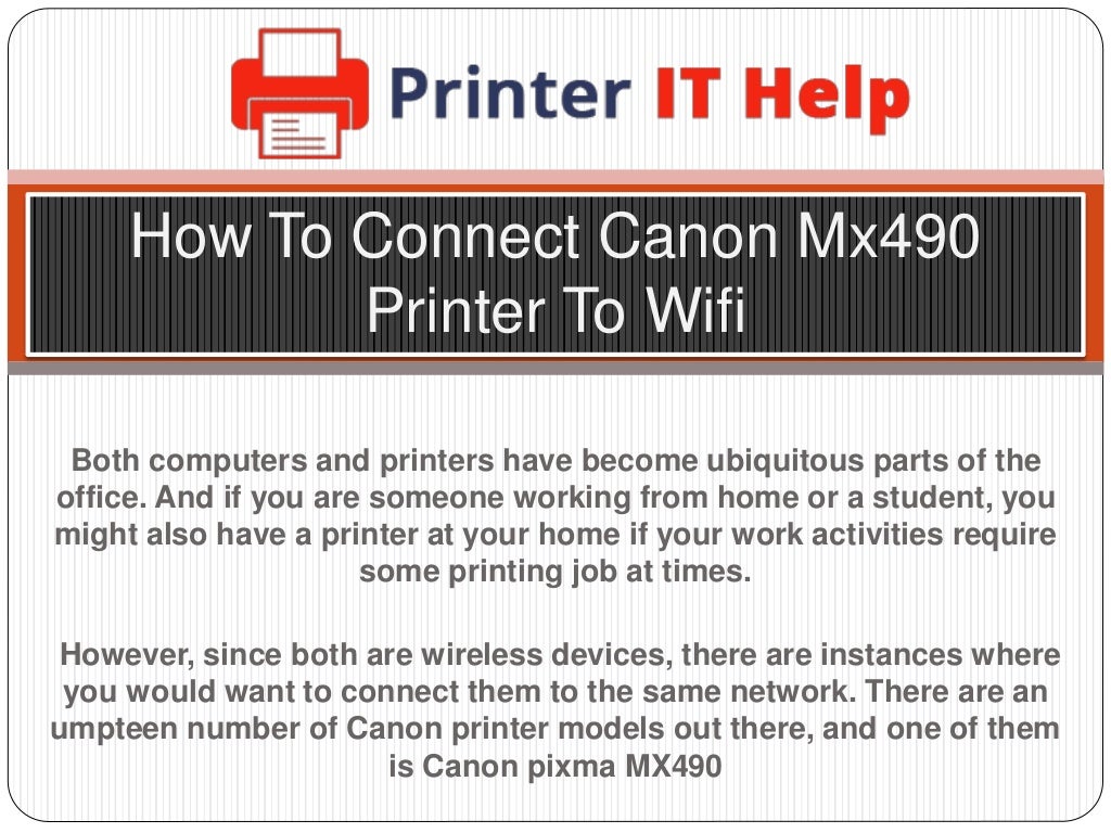 How to connect canon mx490 printer to wifi