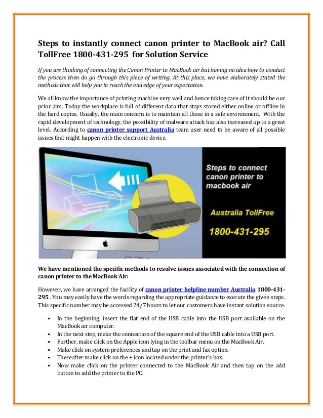 how to add canon printer to macbook