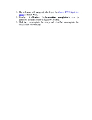 How to Connect Canon TS3120 Printer to 
