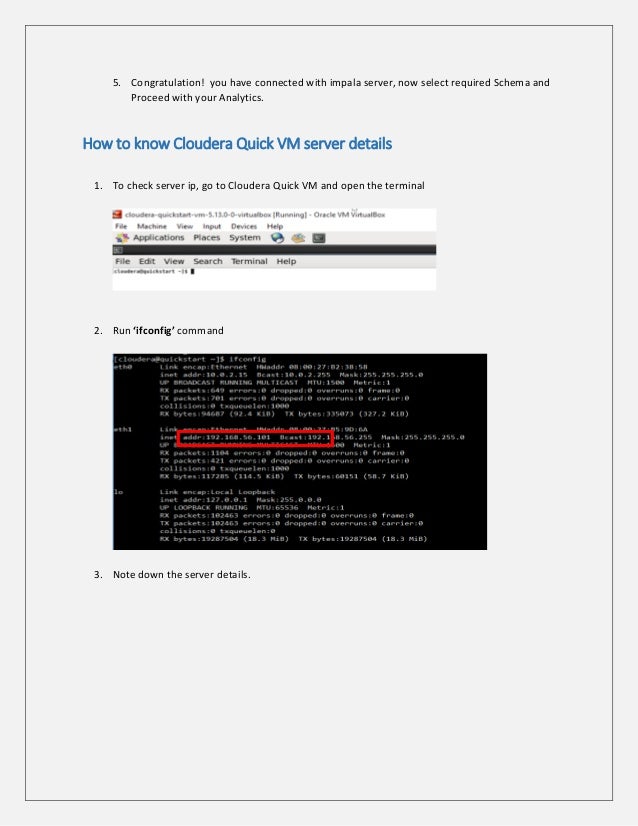 How To Connect Cloudera Quickview Vm Impala Database With Tableau
