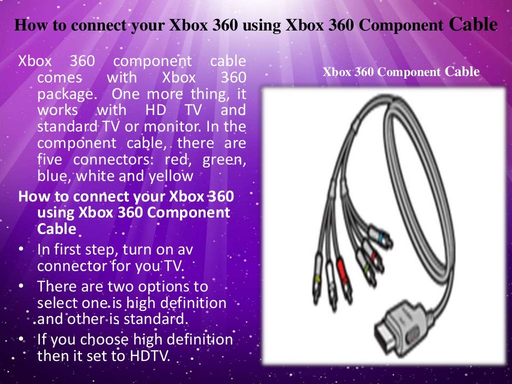How to connect the Xbox 360 console to a TV