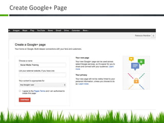 Create Google+ Page
 