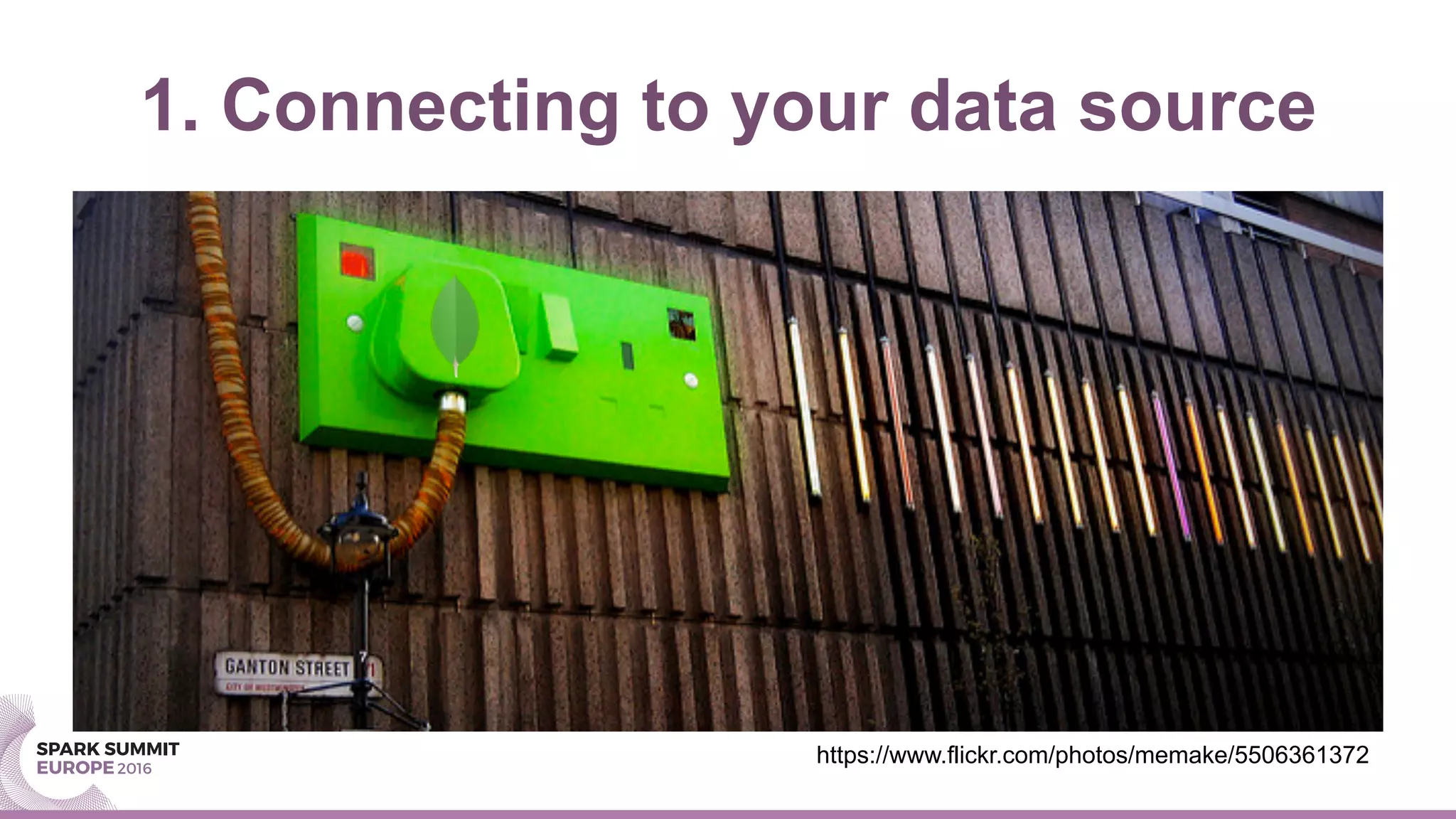 1. Connecting to your data source
https://www.flickr.com/photos/memake/5506361372
 