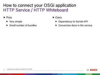 How to connect your OSGi application - Dirk Fauth (Bosch) Slide 11