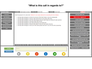 Call Script
“What is this call in regards to?”
 