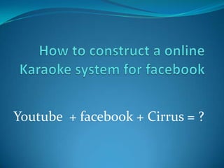 Youtube + facebook + Cirrus = ?
 