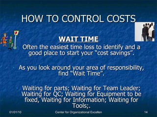 How To Control Costs For Team Leaders; Supervisors; Support Staff And ...