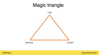 JetOctopus Serge Bezborodov
Magic triangle
Links
Content
Technical
 