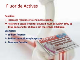 Flavor- (2%) pleasant and must be associated with a “clean” feeling. E.g. Mint flavor