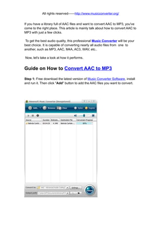 How to convert aac to mp3