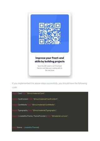 Mui Code Component How to Convert a Component Design into an MUI React Code | PDF