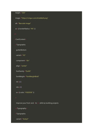 Mui Code Component How to Convert a Component Design into an MUI React Code | PDF