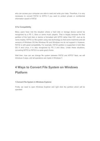 How to convert file system without data loss | PDF | Operating Systems ...