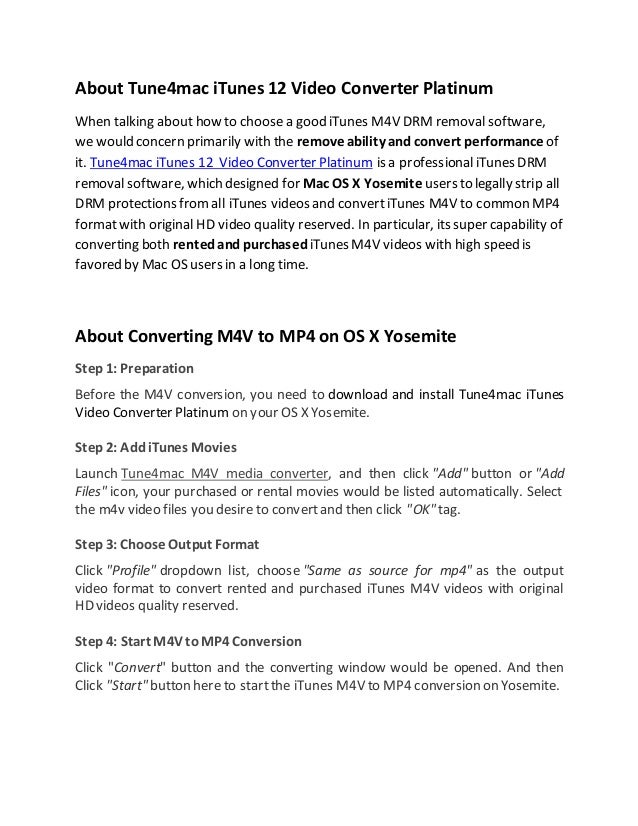 How to Convert M4V to MP4 on Mac OS X Yosemite