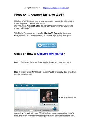 How to convert mp4 to avi