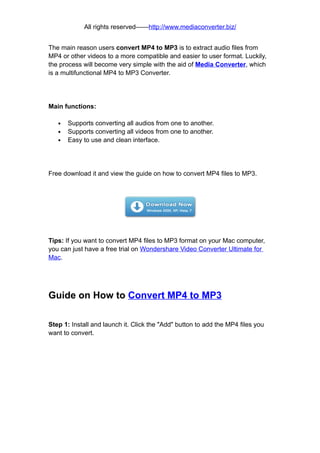 How to convert mp4 to mp3