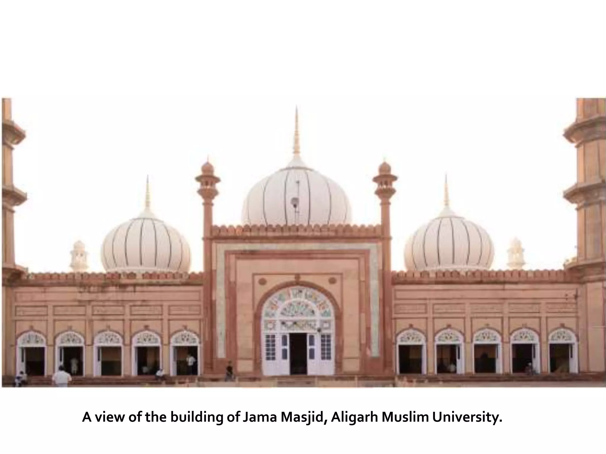 A view of the building of Jama Masjid,Aligarh Muslim University.
 