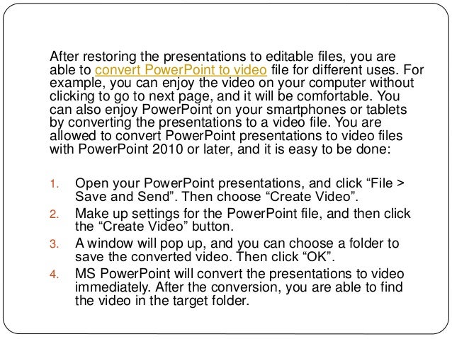 How to make powerpoint presentation to video