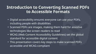 How to Convert Scanned PDFs to Accessible Formats following WCAG | PPTX